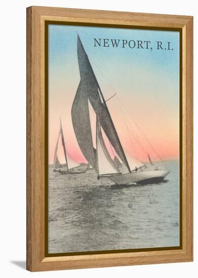 Close-Hauled Sailboat, Newport, Rhode Island-null-Framed Stretched Canvas