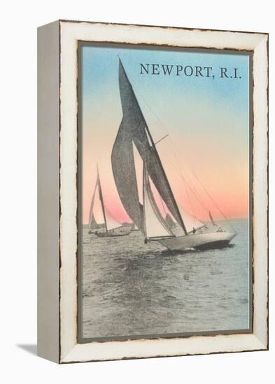 Close-Hauled Sailboat, Newport, Rhode Island-null-Framed Stretched Canvas