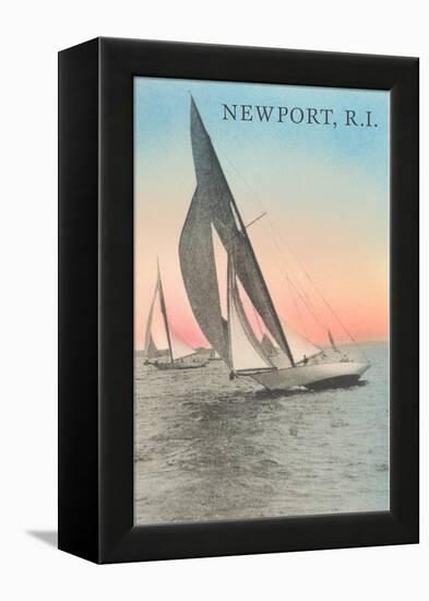 Close-Hauled Sailboat, Newport, Rhode Island-null-Framed Stretched Canvas