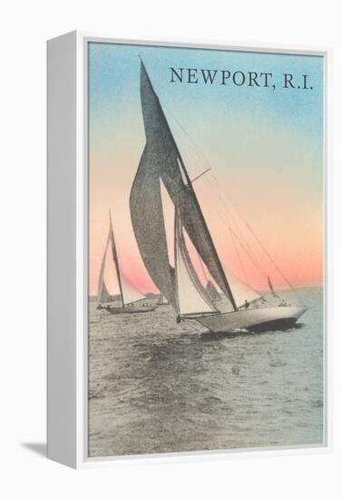 Close-Hauled Sailboat, Newport, Rhode Island-null-Framed Stretched Canvas