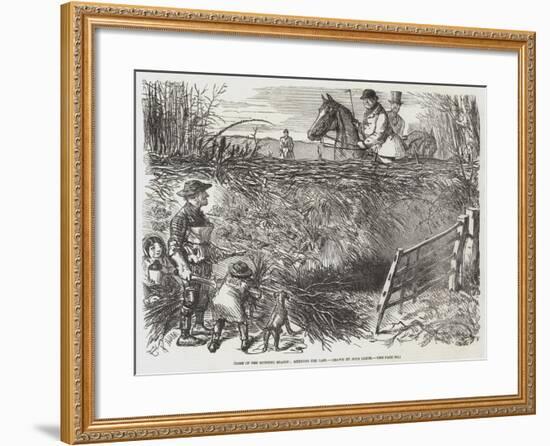 Close of the Hunting Season, Mending the Gaps-John Leech-Framed Giclee Print