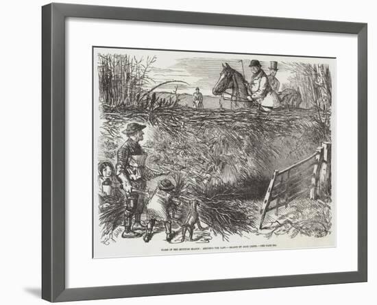 Close of the Hunting Season, Mending the Gaps-John Leech-Framed Giclee Print