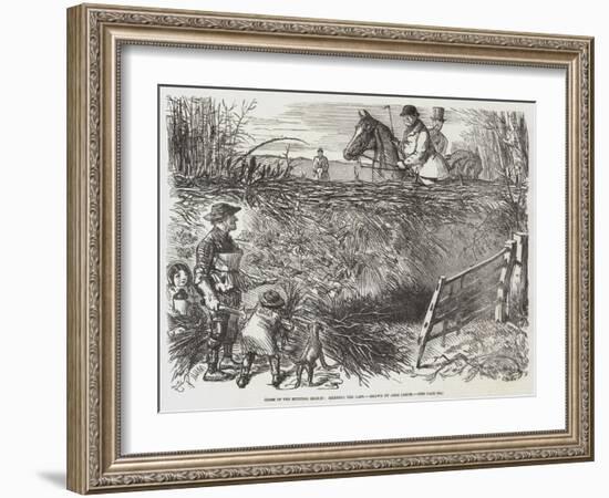 Close of the Hunting Season, Mending the Gaps-John Leech-Framed Giclee Print