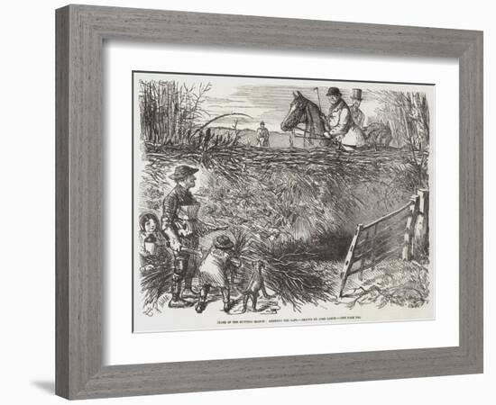 Close of the Hunting Season, Mending the Gaps-John Leech-Framed Giclee Print