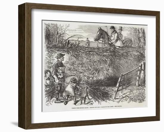 Close of the Hunting Season, Mending the Gaps-John Leech-Framed Giclee Print