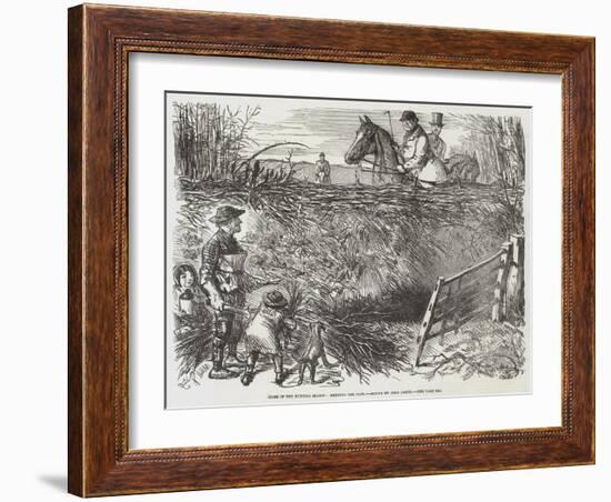 Close of the Hunting Season, Mending the Gaps-John Leech-Framed Giclee Print