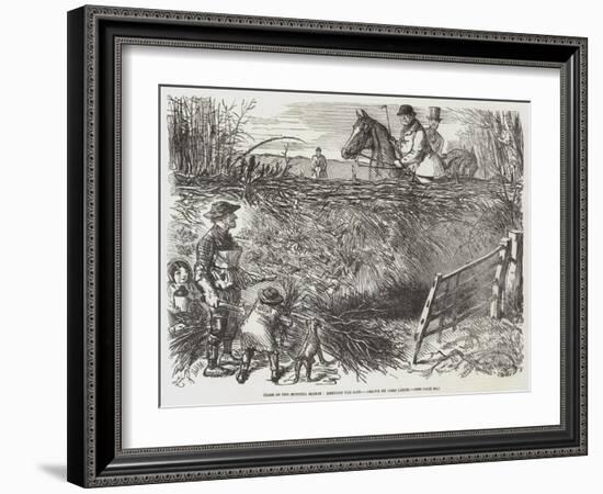 Close of the Hunting Season, Mending the Gaps-John Leech-Framed Giclee Print