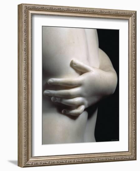 Close-Up an Arm Around the Body of One of the Three Graces, in Smooth White Marble, c.1814-Antonio Canova-Framed Photographic Print