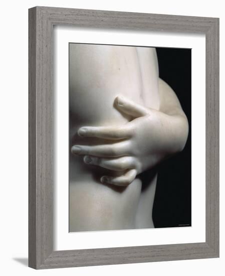 Close-Up an Arm Around the Body of One of the Three Graces, in Smooth White Marble, c.1814-Antonio Canova-Framed Photographic Print