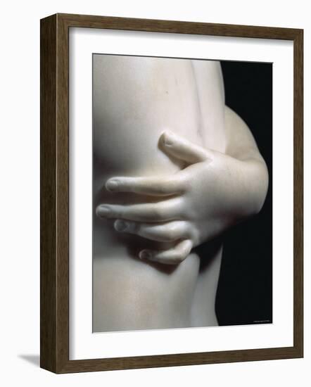 Close-Up an Arm Around the Body of One of the Three Graces, in Smooth White Marble, c.1814-Antonio Canova-Framed Photographic Print