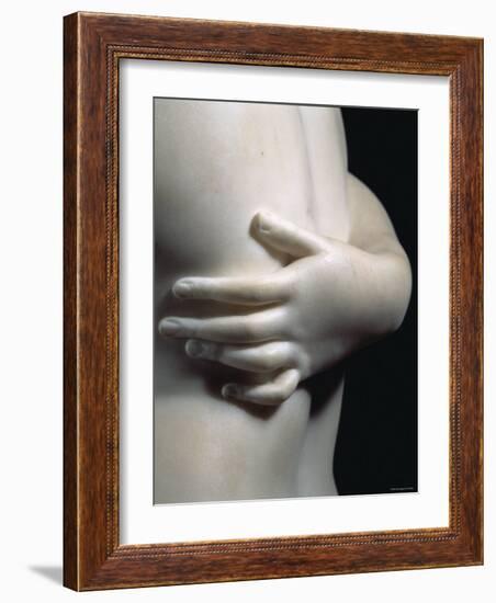 Close-Up an Arm Around the Body of One of the Three Graces, in Smooth White Marble, c.1814-Antonio Canova-Framed Photographic Print