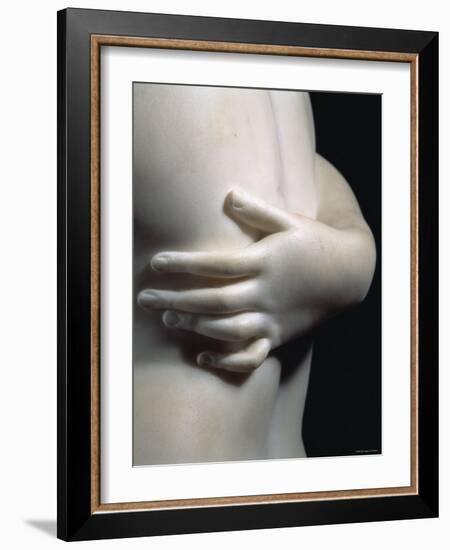 Close-Up an Arm Around the Body of One of the Three Graces, in Smooth White Marble, c.1814-Antonio Canova-Framed Photographic Print