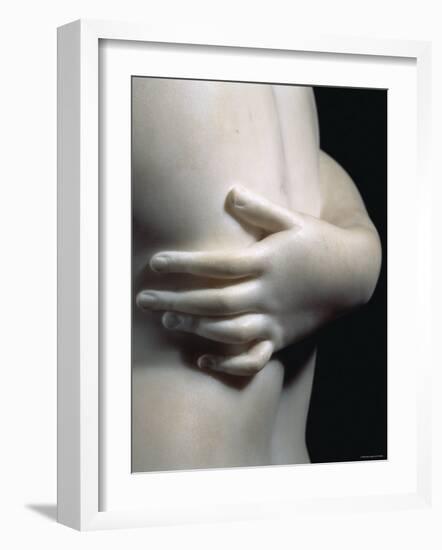 Close-Up an Arm Around the Body of One of the Three Graces, in Smooth White Marble, c.1814-Antonio Canova-Framed Photographic Print