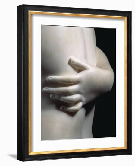 Close-Up an Arm Around the Body of One of the Three Graces, in Smooth White Marble, c.1814-Antonio Canova-Framed Photographic Print