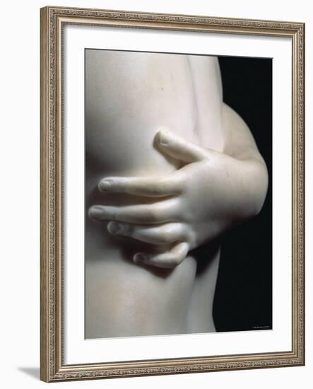 Close-Up an Arm Around the Body of One of the Three Graces, in Smooth White Marble, c.1814-Antonio Canova-Framed Photographic Print