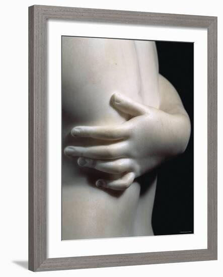 Close-Up an Arm Around the Body of One of the Three Graces, in Smooth White Marble, c.1814-Antonio Canova-Framed Photographic Print