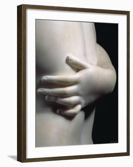 Close-Up an Arm Around the Body of One of the Three Graces, in Smooth White Marble, c.1814-Antonio Canova-Framed Photographic Print