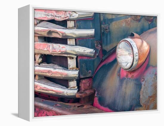 Close-up detail of an old General Motors truck in a historic ghost town.-Julie Eggers-Framed Premier Image Canvas