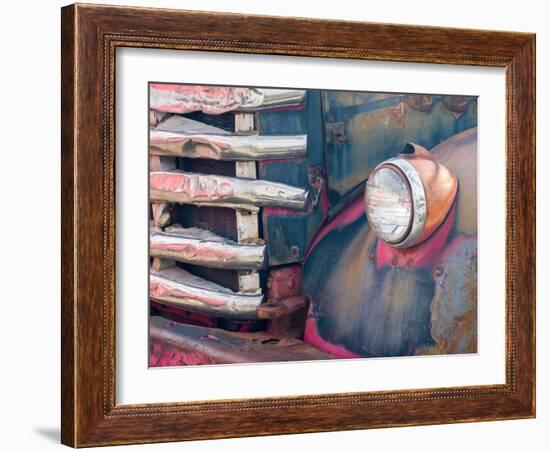 Close-up detail of an old General Motors truck in a historic ghost town.-Julie Eggers-Framed Photographic Print