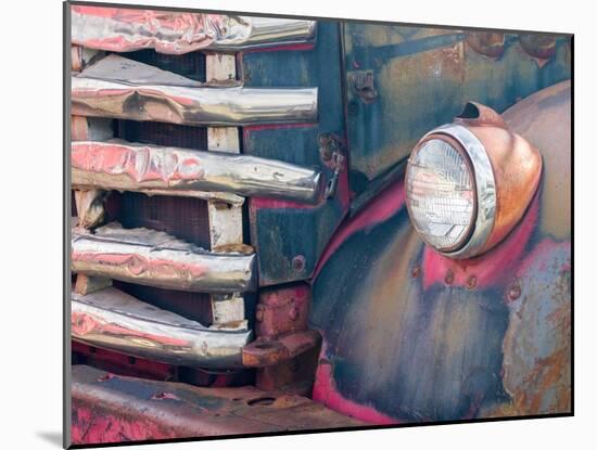 Close-up detail of an old General Motors truck in a historic ghost town.-Julie Eggers-Mounted Photographic Print