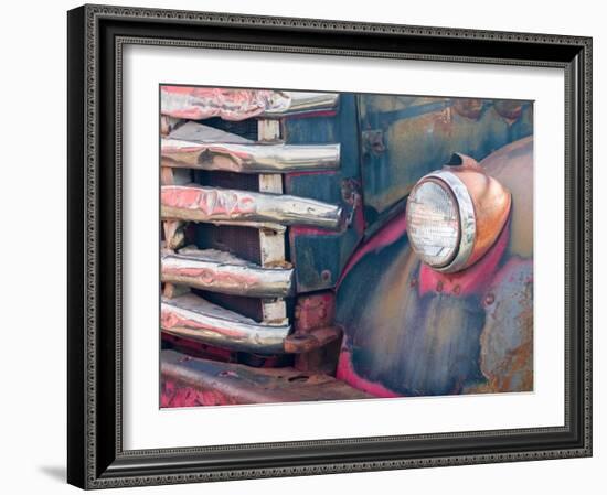 Close-up detail of an old General Motors truck in a historic ghost town.-Julie Eggers-Framed Photographic Print
