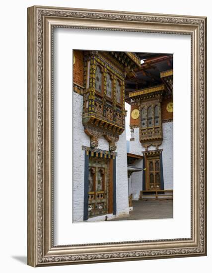 Close-Up from the Woodwork in the Dzong or Castle of Punakha, Bhutan, Asia-Michael Runkel-Framed Photographic Print