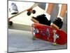 Close-up Image of Feet on Skateboards-null-Mounted Photographic Print