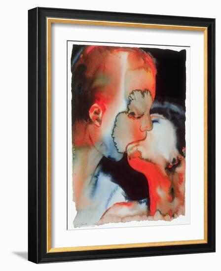Close-Up Kiss, 1988-Graham Dean-Framed Giclee Print