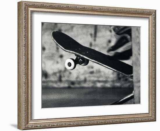 Close-up Monochromatic Image of a Skateboard-null-Framed Photographic Print