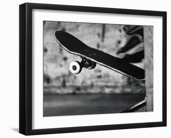 Close-up Monochromatic Image of a Skateboard--Framed Photographic Print