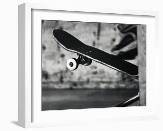 Close-up Monochromatic Image of a Skateboard-null-Framed Photographic Print