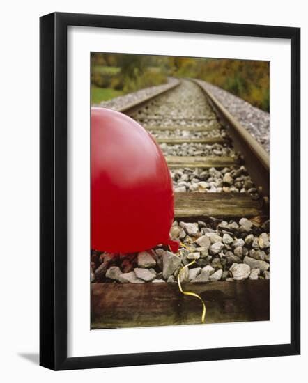 Close-up of a Balloon on a Railroad Track, Germany-null-Framed Photographic Print