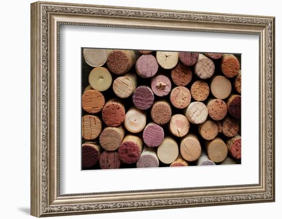 Close up of a Cork Wine with Different Variation of Wine Color-pink candy-Framed Photographic Print