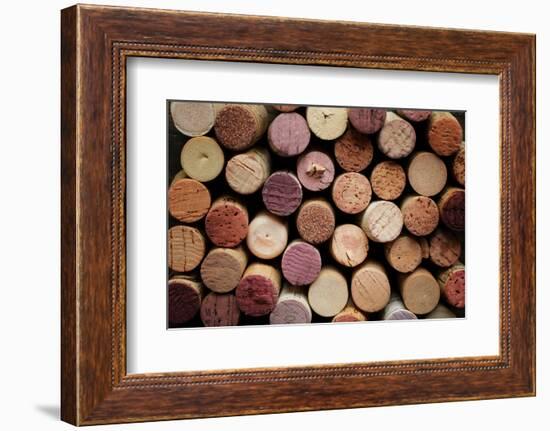 Close up of a Cork Wine with Different Variation of Wine Color-pink candy-Framed Photographic Print