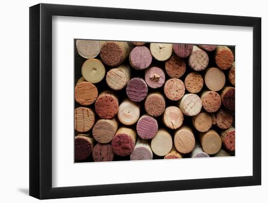 Close up of a Cork Wine with Different Variation of Wine Color-pink candy-Framed Photographic Print