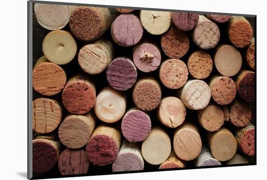 Close up of a Cork Wine with Different Variation of Wine Color-pink candy-Mounted Photographic Print