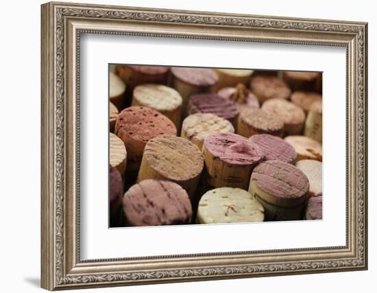 Close up of a Cork Wine with Different Variation of Wine Color-pink candy-Framed Photographic Print