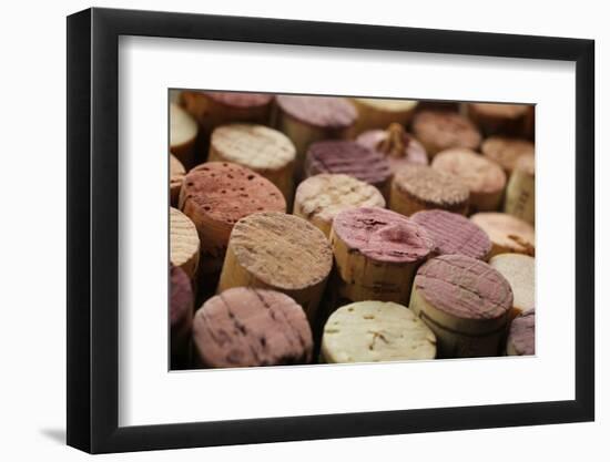 Close up of a Cork Wine with Different Variation of Wine Color-pink candy-Framed Photographic Print