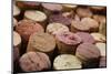 Close up of a Cork Wine with Different Variation of Wine Color-pink candy-Mounted Photographic Print