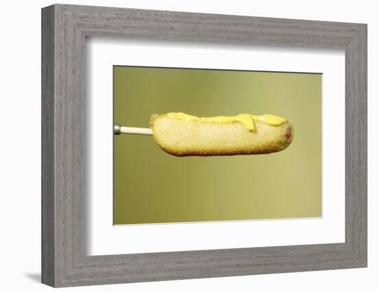 Close-Up of a Corn Dog on a Stick and Topped with Mustard, 1960-Eliot Elisofon-Framed Photographic Print