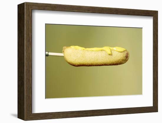 Close-Up of a Corn Dog on a Stick and Topped with Mustard, 1960-Eliot Elisofon-Framed Photographic Print