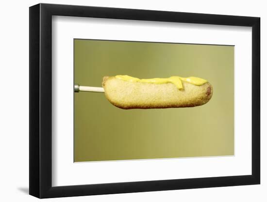 Close-Up of a Corn Dog on a Stick and Topped with Mustard, 1960-Eliot Elisofon-Framed Photographic Print