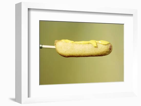 Close-Up of a Corn Dog on a Stick and Topped with Mustard, 1960-Eliot Elisofon-Framed Photographic Print