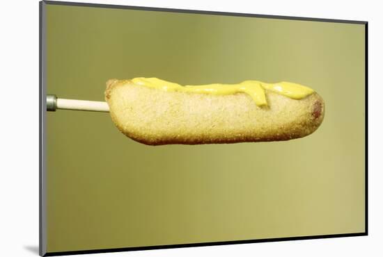 Close-Up of a Corn Dog on a Stick and Topped with Mustard, 1960-Eliot Elisofon-Mounted Photographic Print