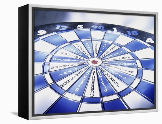 Close-up of a Dartboard-null-Framed Premier Image Canvas