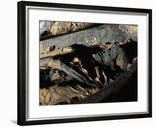 Close-Up of a Decomposed Mummy, Museo Archeologico Nazionale, Florence, Tuscany, Italy-null-Framed Giclee Print