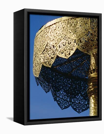 Close-up of a Gilded Metalwork Umbrella, Doi Suthep Temple, Chiang Mai, Thailand-Ken Gillham-Framed Premier Image Canvas