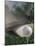 Close-up of a Golf Club Hitting a Golf Ball on a Tee-null-Mounted Photographic Print