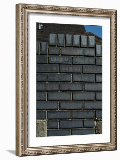 Close Up of a Grey Engineering Brick Wall-Natalie Tepper-Framed Photo