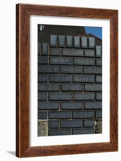 Close Up of a Grey Engineering Brick Wall-Natalie Tepper-Framed Photo